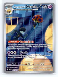 Pokemon TCG Team Rockets Orbeetle Destined Rivals 198/182 Illustration Rare Card - Image 1