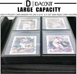 Semi Rigid Trading Card Binder 240 Cards Ringless 4 Pocket Baseball Pokemon Game - Image 5