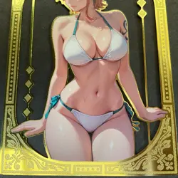 Goddess Story Gold METAL Card - Serial Number #075/200! Nami Bikini *READ* - Image 3
