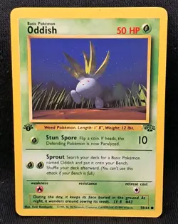 Vintage Wotc Oddish 1st Edition 58/64 - Pokemon Card - Jungle Set Common - NM - Image 1