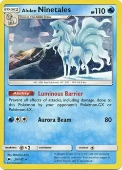 Ninetales 28/147 Cracked Ice Holo Burning Shadows Pokemon Card NM - Image 1