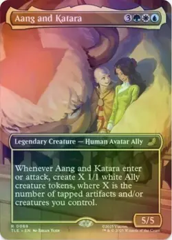 1 x Aang and Katara - Borderless - Foil - TLE - LP - MTG - Image 1