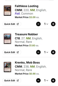 X1 Commander Krenko, Mob Boss X5 Commander Deck Essentials $7.79 Market Value - Image 4