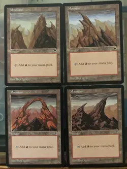 Magic The Gathering Mountain Land 4x Lot Tempest - Image 1