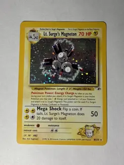 Gym Heroes Lt. Surges Magneton Holo #8/132 Rare WOTC Pokemon Card TCG NM *Swirl* - Image 1