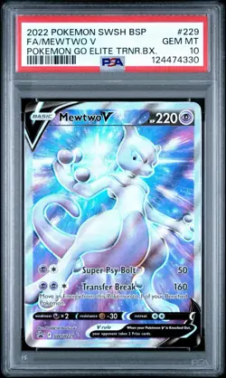 2022 Pokemon Go Elite Trainer Box - Mewtwo V Black Star Promo No. 229 PSA 10 - Image 1