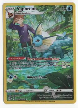 Pokemon TCG Vaporeon TG02/TG30 Swsh09: Brilliant Stars Trainer Gallery Holo - Image 1