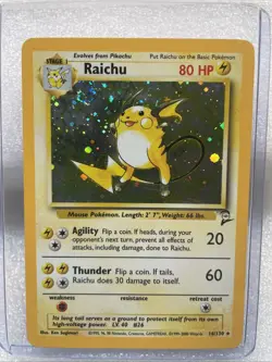Pokemon TCG Raichu Base Set Holo Shadowless Rare 16/130 With Swirl - Image 1