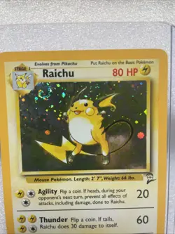 Pokemon TCG Raichu Base Set Holo Shadowless Rare 16/130 With Swirl - Image 2