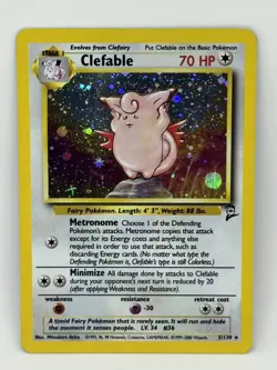 Clefable - 5/130 - Pokemon Base Set 2 Holo Rare Card LP - Image 1