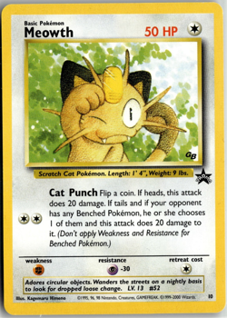 Meowth JR Stamp Rally Black Star Non Holo English Promo Pokemon Card (LP) - Image 1