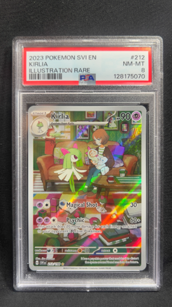 Pokemon TCG Kirlia Illustration Rare Scarlet & Violet Base 212/198 PSA 8 Mint - Image 1