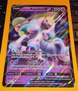 Galarian Rapidash V JUMBO Black Star Promo Holo Card - SWSH111 - 2020 Pokemon - Image 1