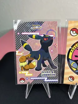 Umbreon & Eevee Cracked Ice Holo Pokemon Lets Go Eevee Card Database - NM - Image 2