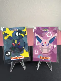 Umbreon Espeon Button Cracked Ice Holo Pokemon Lets Go Eevee Card Database - NM - Image 1