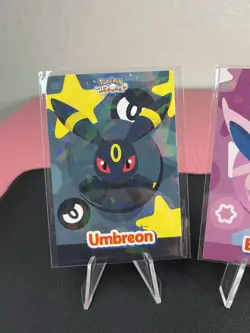 Umbreon Espeon Button Cracked Ice Holo Pokemon Lets Go Eevee Card Database - NM - Image 2