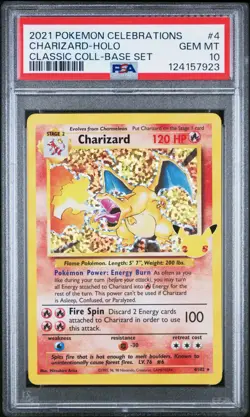 Pokemon Card PSA 10 Charizard 4/102 Celebrations Base Set Classic Holo 2021 - Image 1