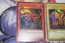 Yugioh Egyptian God Cards Set Obelisk Slifer Ra Ultra Rare LC01 Matching Sleeves - Image 5