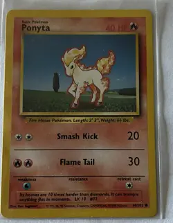 Ponyta 60/102 Base Set WOTC Pokemon Card - Image 1