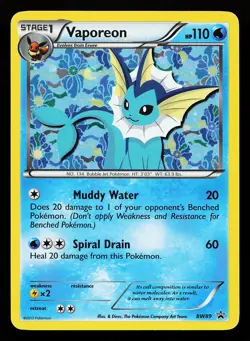 Vaporeon BW89 Holo Black & White Promo Pokemon Card - Image 1