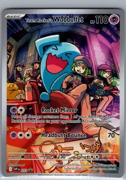 Team Rocket's Wobbuffet SVP 203 Scarlet & Violet Promo Cards - Pokemon Card - NM - Image 1