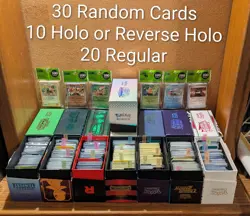 30 Random Pokemon Cards - 10 Holo Or Reverse Holo - 20 Regular - Lot 1 - Image 1