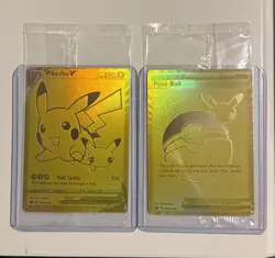 Pokemon Celebrations Pikachu V & PokeBall Gold Promos SWSH145 & SWSH146 - Sealed - Image 1