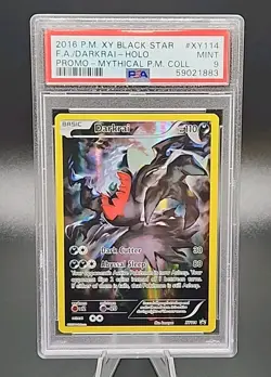 PSA 9 Mint Pokemon Darkrai Mythical Coll. Full Art Black Star Promo XY114 - Image 1
