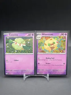 Pokemon TCG- 2025 Cottonee 018 & Whimsicott 019 Pair Cosmo Holo M/NM - Image 1