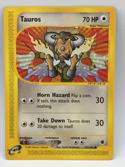 Tauros 133/165 Expedition Base Set Pokemon TCG Common Regular LP - Image 1