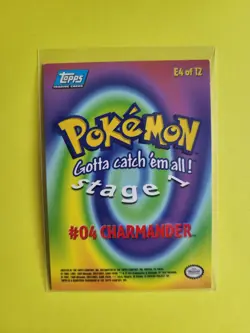 Topps Pokemon Evolution Charmander E4 of 12, Blue Logo, Never Played, Holo - Image 2