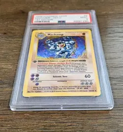 1999 POKEMON BASE SET 1ST EDITION #8 MACHAMP-HOLO PSA 9 - Image 2