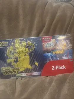Pokemon Surging Sparks ETB & Booster Bundle Costco 2 pack Factory Sealed - Image 1