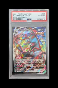 2021 Pokemon SWSH Umbreon VMAX #095 Evolving Skies SAR PSA 10 GEM MT - Image 1