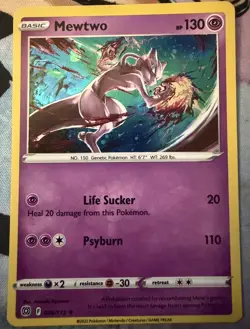 Pokemon Mewtwo Cosmo HOLO Promo 056/172 Mew V Box Exclusive! W/ Holo Bleed ? - Image 1