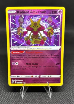 Radiant Alakazam 059/195 Swsh12: Sword & Shield - Silver Tempest Holo Pokemon NM - Image 1