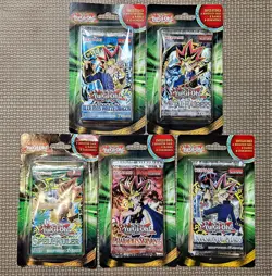 Yugioh Lot of 5 Sealed Blister Packs. LOB, MRD, SRL, PSV, IOC Booster Packs - Image 1