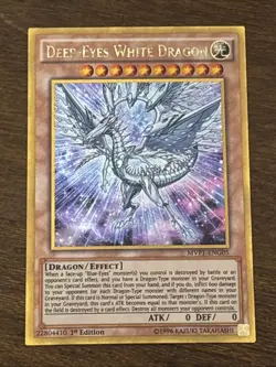 Deep-Eyes White Dragon MVP1-ENG05 1st Edition Gold Rare LP - Image 1