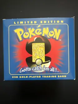 1999 Pokemon Burger King 23K Gold Plated Charizard Card NIB - Image 1