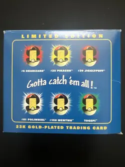 1999 Pokemon Burger King 23K Gold Plated Charizard Card NIB - Image 3
