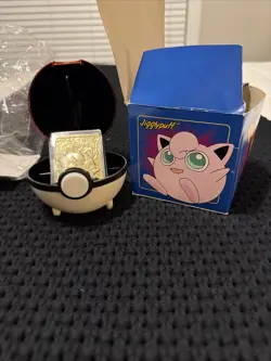 Pokemon Jigglypuff Limited Edition 23k Gold Plated Trading Card Pokeball - Image 1