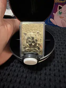 Pokemon Jigglypuff Limited Edition 23k Gold Plated Trading Card Pokeball - Image 2