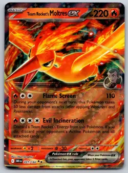 Team Rocket's Moltres ex 031/182 SV10: Destined Rivals NM Pokemon Card TCG - Image 1