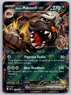 Arven's Mabosstiff ex - 139/182 SV10: Destined Rivals NM Pokemon Card TCG - Image 1