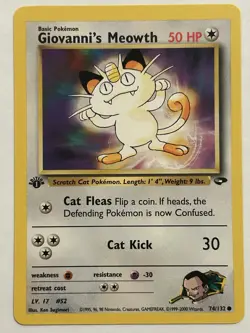 Pokemon TCG Giovanni's Meowth Gym Challenge 1st Edition Common Card 74/132 - Image 1