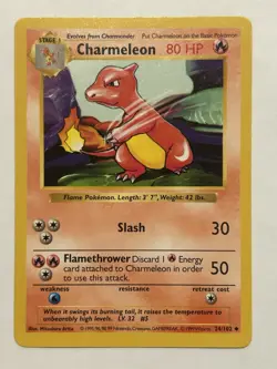 Pokemon TCG Charmeleon Base Set, Shadowless Uncommon Card 24/102 - Image 1