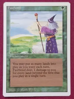 Magic The Gathering REVISED EDITION FASTBOND green card MTG - Image 1