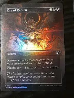 Dread Return Borderless FOIL , Commander Masters ,Near Mint, MTG ,FREE SHIPPING - Image 1