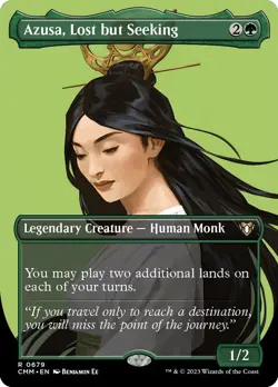 1x - Azusa, Lost but Seeking - Borderless #679 - Commander Masters - NM MTG - Image 1