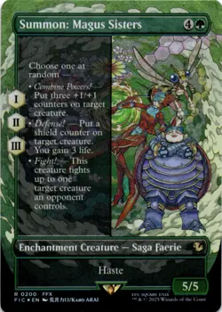 MTG Summon: Magus Sisters (Borderless) Foil NM Commander: FINAL FANTASY Magic 20 - Image 1